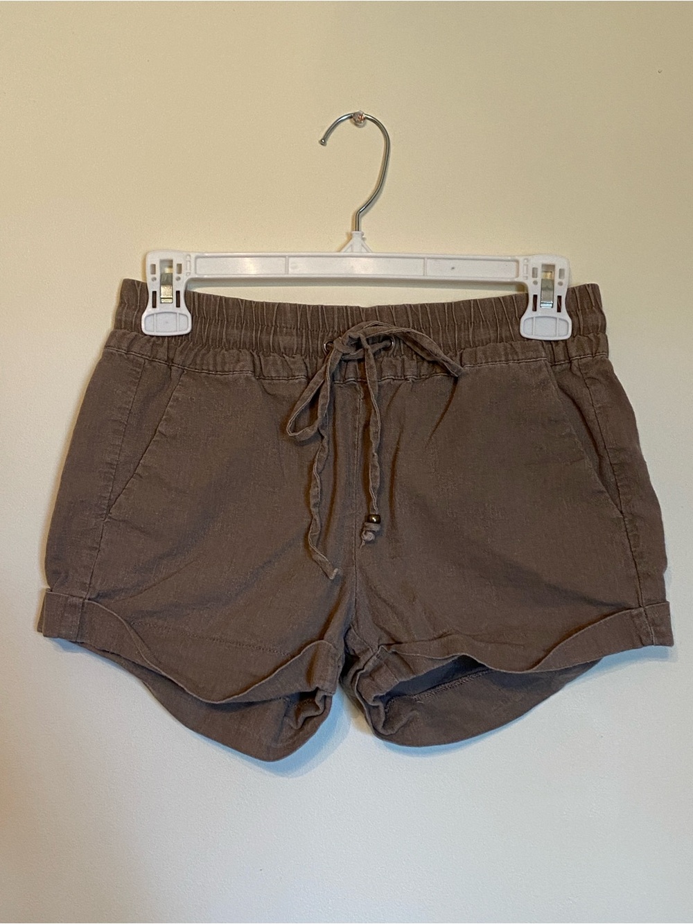 Love Tree Women's Olive Brown Drawstring Athletic Shorts
